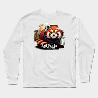 Red Panda - WILD NATURE - RED PANDA -8 Long Sleeve T-Shirt